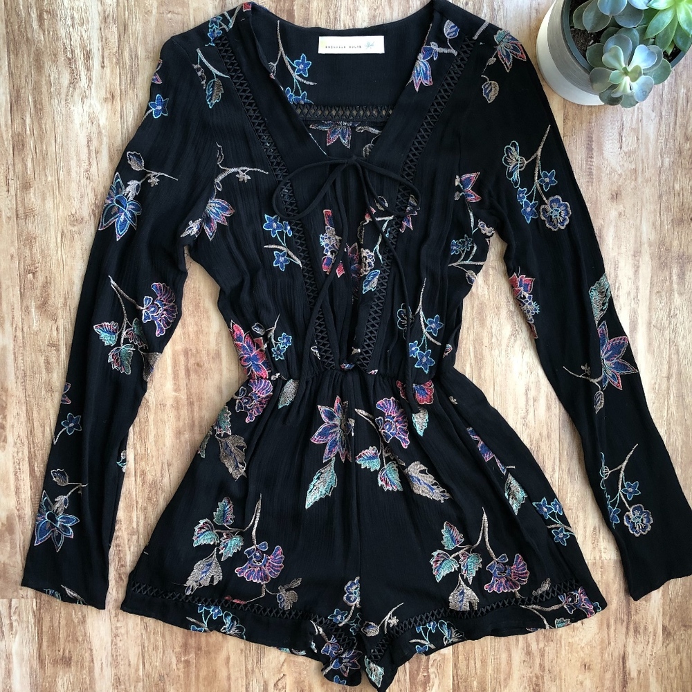 V-neck Floral Romper